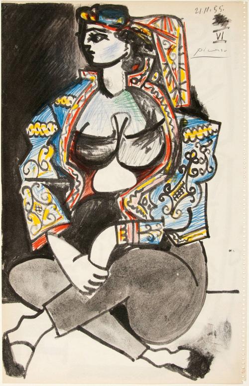 untitled, seated woman wearing oriental jacket (a)