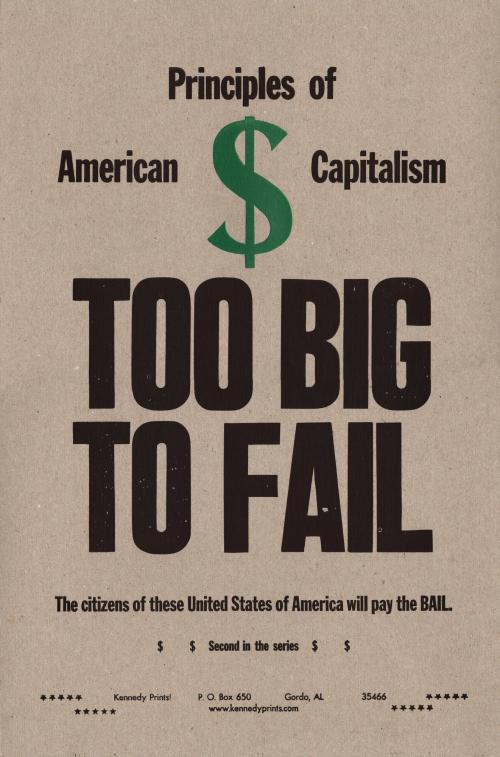 Principles of American Capitalism TOO BIG TO FAIL The citizens of these United States of America will pay the BAIL