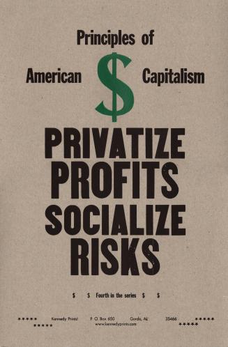 Principles of American Capitalism Privatize Profits Socialize Risks