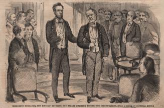 Presidents Buchanan and Lincoln entering the Senate Chamber before the Inauguration