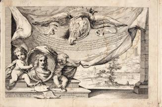 [Design for a Frontispiece: Two Putti Supporting a Medallion Portrait of Guercino]