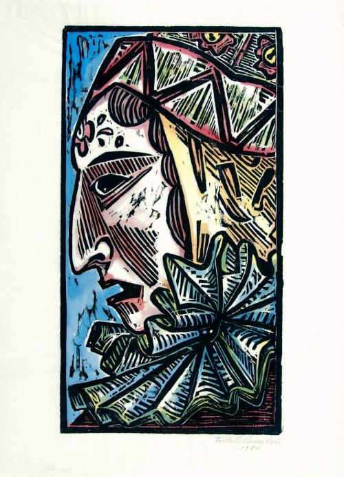 [Portrait, left profile]