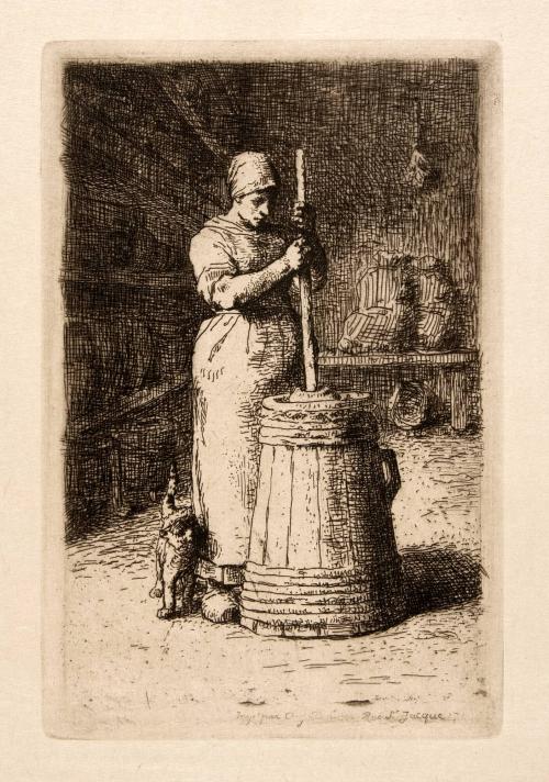 Woman Churning