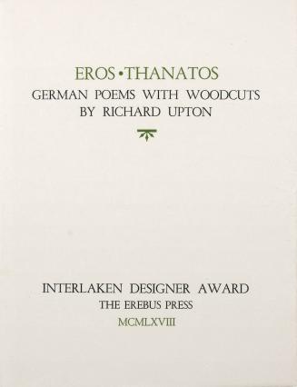 Title Page/Table of Contents, Eros Thanatos, German Poems with Woodcuts