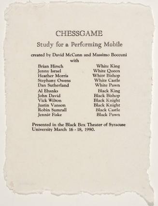 Title page, Chessgame: A Study for a Performing Mobile