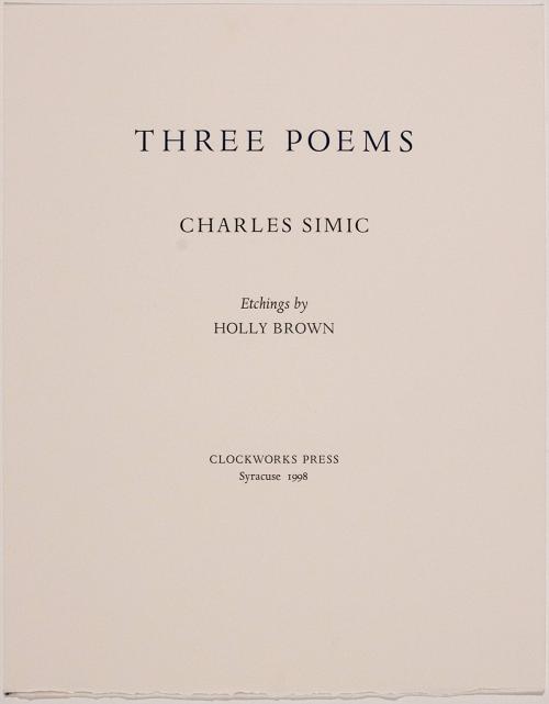 Title Page, Three Poems