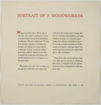 Portrait of a Woodworker, title page