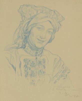 untitled [woman with traditional/folk headdress] (Zena S. Porkryvkou Hlavy)