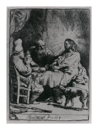 Christ at Emmaus: the smaller plate