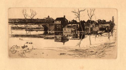 [Landscape with covered bridge]