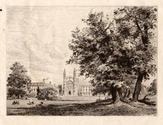 Cambridge, view of King’s Chapel from cow pasture