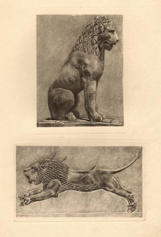 “Ancient” lions, illustration for article “Lions in Art” by Miss E. L. Seeley