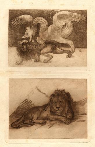 “Medieval” lions, illustration for article “Lions in Art” by Miss E. L. Seeley