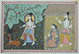 [Rama Hunting the Golden Deer with Sita and Lakshmana Left in the House]
