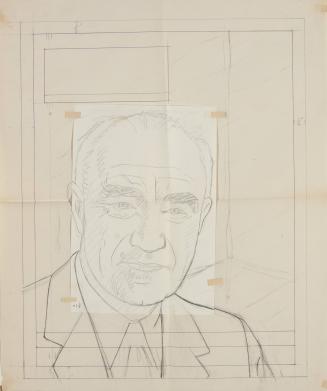 (188) untitled [layout/design for TIME cover, and sketch, portrait of a man (unidentified)]