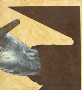 untitled [study fragment of hand holding pen, wrist, sleeve]