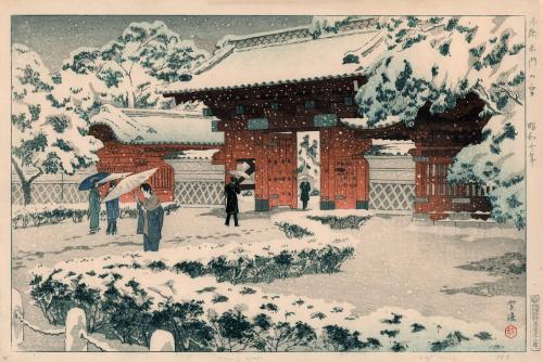 Red Gate at Hongo in Snow