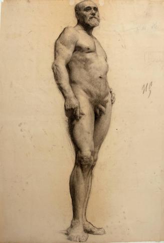 [Nude male figure with beard]