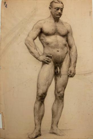 [Nude male figure with mustache]