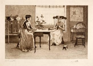 [Two women knitting]