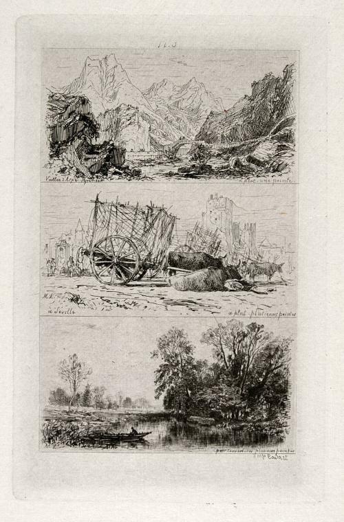 Vallee des Alpes, A Seville, and untitled river scene