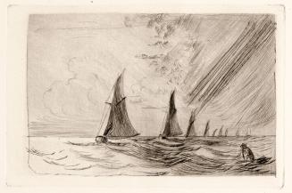 [Sail boats with rainstorm approaching]