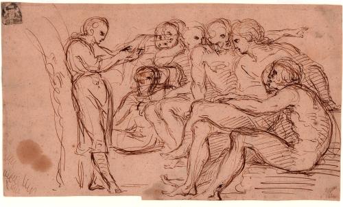 [Two-sided drawing, figure study in the Italian School style]