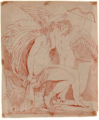 Neo-classical drawing of a mythological subject from the artist’s sketchbook
