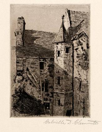 untitled [French, stone building, turret, Chartes or Mont St. Michel]