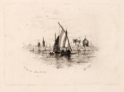 [Boats on water, Middle Eastern theme]