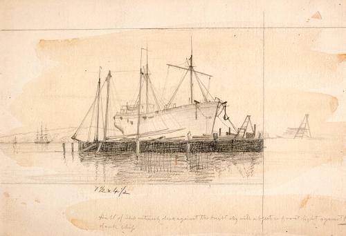 [Study for “Sunset- Gowanus Bay”]