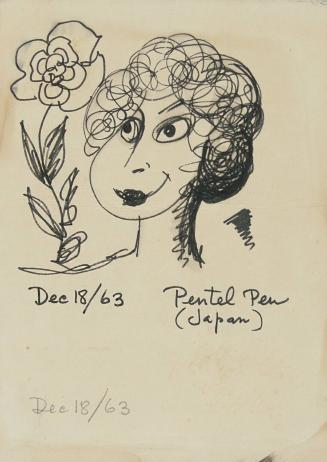 [Study of woman’s head and a flower]