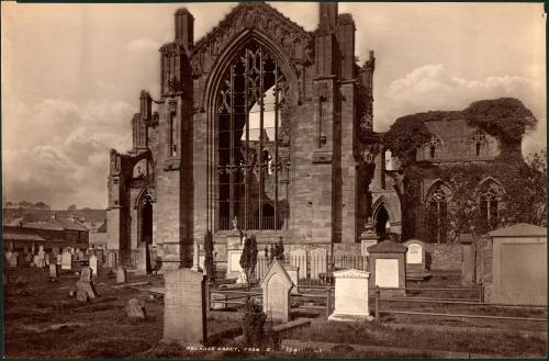 Melrose Abbey from E. 1541. J.V.