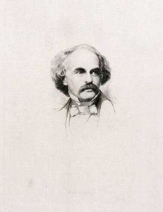 Portrait of Nathaniel Hawthorne at age 56 (after photograph, 1860)