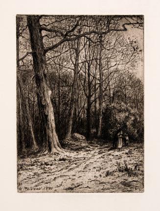 Landscape, illustration for H. W. Longfellow’s Woods in Winter in Poets and Etchers, 1882