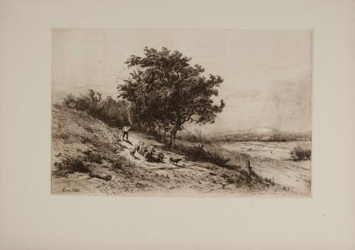 [Landscape with shepherd and sheep]
