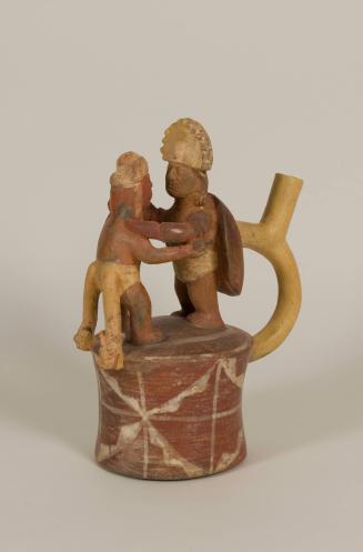 [Stirrup vessel with struggling warriors]