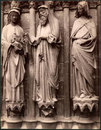 [Untitled, architectural detail, statuary, saints]