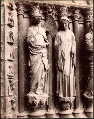 [Untitled, architectural detail, statuary, saints and angels]