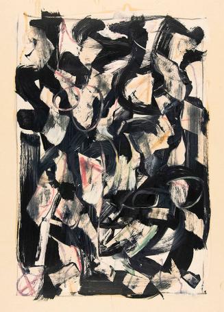 [Early abstract, black, white, red]