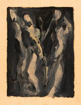 [Three abstract standing figures]
