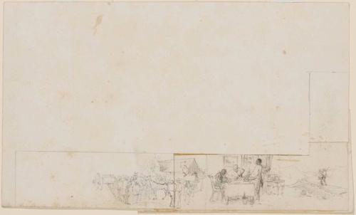 [Preparatory drawing for remarques etched on “Trenton, Winter”]