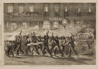 Torchlight Procession of the New York Firemen - from original sketch, The Illustrated London News, January 23, 1858, page 93
