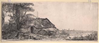[Landscape with a cottage and a large tree]