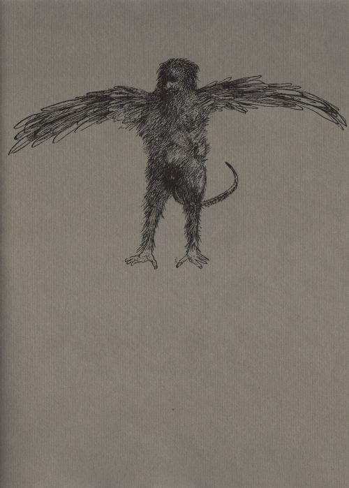 untitled [male figure with wings and rat tail and feet]