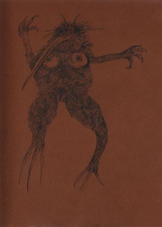 untitled [female figure, reptile-humingbird]