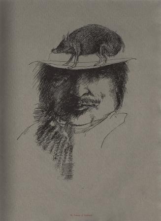 The Torment of Rembrandt [pig-rat on Rembrandt’s hat]