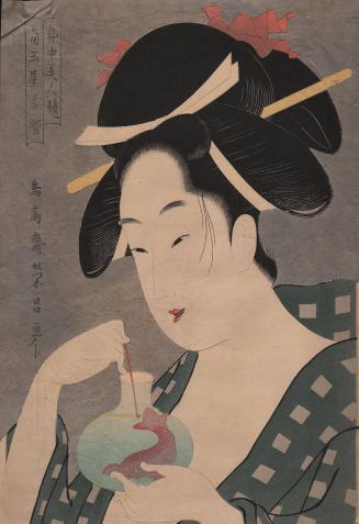 Contest of Tea House Beauties, "Wakamurasaki of Kado Tamaiya"