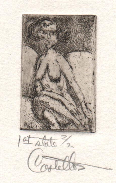 Untitled, seated female nude