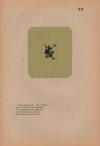 23. Riddle. I am a fish; I, a helmet;/ I free you from a squall./ To the first, I lose my head;/ With the third, I insure myself;/ And the second fills me with loathing.